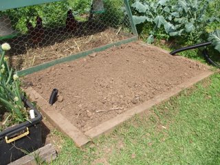 The soil replaced to fill the bed